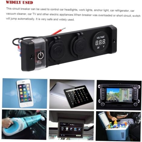 Panneau De Prise De Chargeur De Voiture, Chargeur De Voiture Rapide U00e0 Double Port 12V-24V Pour Bus De Camping-car, Panneau De Prise USB Universel U00e9tanche Noir