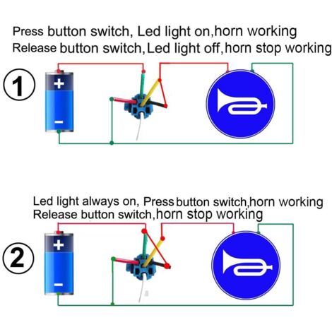 Bouton-poussoir Klaxon 12-24V Avec LED Bleue - Imperméable, Prêt à Installer, Neuf