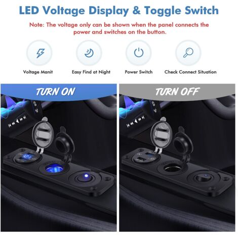 Chargeur De Voiture USB C Adaptateur 180W, Qidoe Prise Allume-Cigare Adaptateur 36W+20W Double