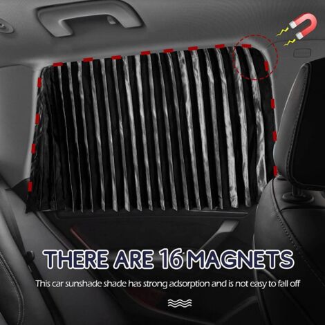 Pare-soleil Rétractable Pour Vitre Latérale De Voiture - 50x50 Cm, Ventouses, Isolation Thermique