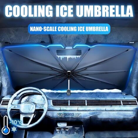Pare-soleil Universel Pour Pare-brise 140x80 Cm - Anti-UV 99%, 10 Nervures, Pliable, Pour Voiture, SUV, Fourgonnette