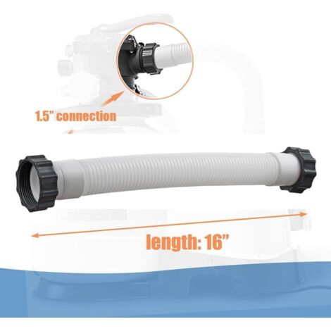 Tuyau De Remplacement Pour Filtre à Sable Piscine Intex - Diamètre 38 Mm, Longueur 150 Cm - Avec écrous - 8