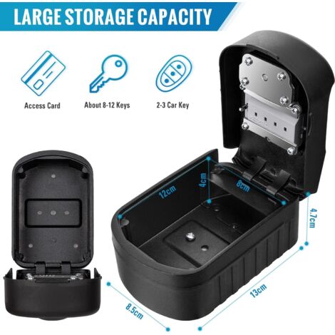 UlisemBoite A Clefs De Securisee Exterieur Grande Boîte à Clés Murale Étanche Avec Code à 12