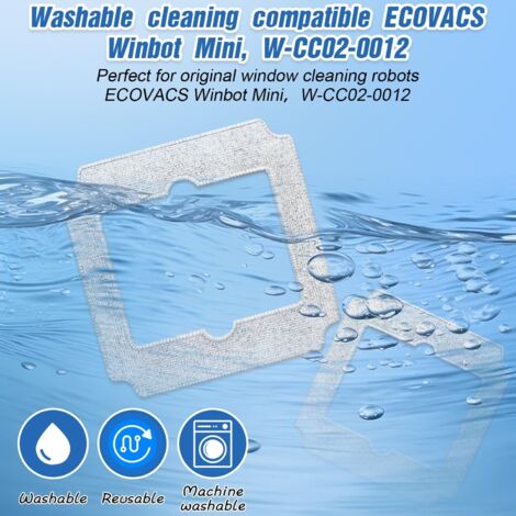 Ecovacs Mini 8 Pièces Serpillère Rechange Compatible Avec ECOVACS WINBOT Robot Lave Vitre Ecovacs