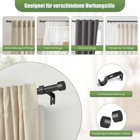 Tringle à Rideaux Extensible Dorée 80-305 Cm - Diamètre 25 Mm - Pour Salon, Chambre, Cuisine - 5