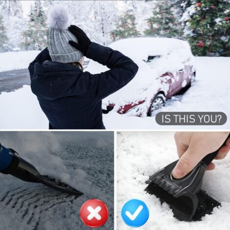 Bleu, Grattoir à Glace Pour Voiture, Raclette Voiture Givre Avec Manche Antiderapant Grattoir Pare Brise Voiture Gratte Givre Racloir En Plastique 98125928