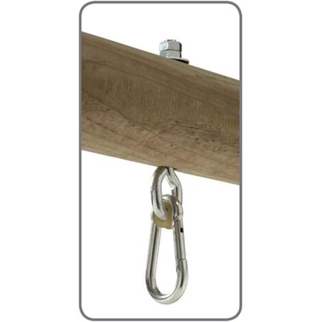 Relaxdays Lot De 2 Crochets Balançoire Avec Mousqueton – Fixation Chaise Suspendue 50 Mm – Fer Inoxydable 350 Kg Max