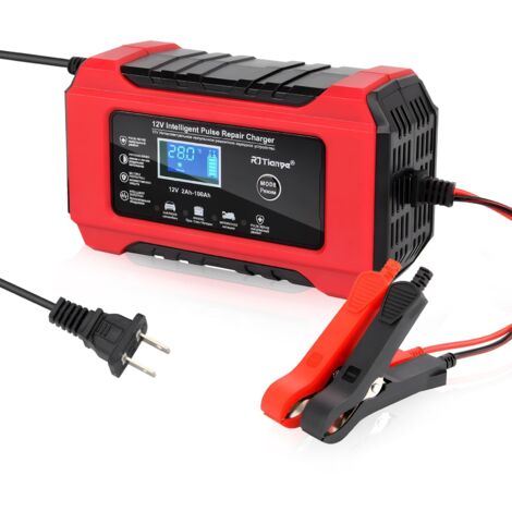 Chargeur De Batterie Voiture 12V/24V 30A Intelligent Avec écran LCD - Fonction Réparation - Pour Batteries Plomb-acide, AGM, GEL