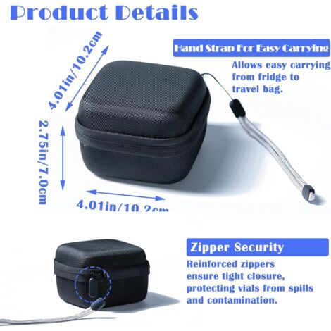 Support De Réfrigérateur à Insuline - Étui De Rangement Pour Flacon Dinsuline Pour Flacons Standard U 100 De 10 Ml 9 Emplacements Noir 9 Emplacements 89076803