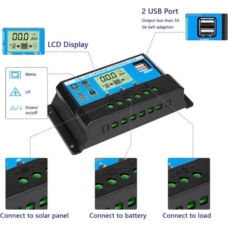 Régulateur De Charge Solaire 50A Avec écran - Centraline CM5024Z Pour Panneaux 12V/24V
