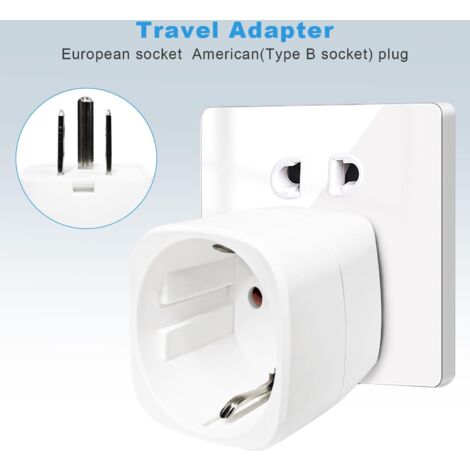 Adattatore Da Viaggio : Spina EU Europea A USA Americana, Convertitore 2 Pin Per Prese Parete Convertitore Spina UE A USA