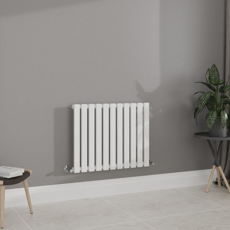 WarmeHaus 600x760mm Horizontal Column Designer Radiator Rectangular Flat  Panel Single Radiators White