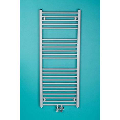 WarmeHaus Heated Towel Rail Bathroom Ladder Radiators Silver 1186x500mm Straight