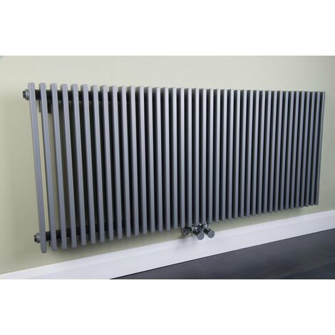 Horizontal Column Radiator Flat Panel Single Silver 500x1200mm