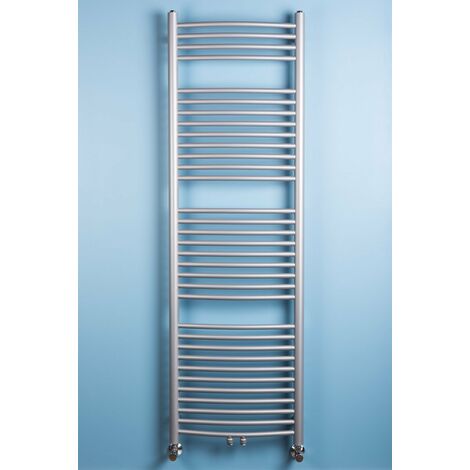 Curved Heated Towel Rail Bathroom Radiators Silver 1600x500mm