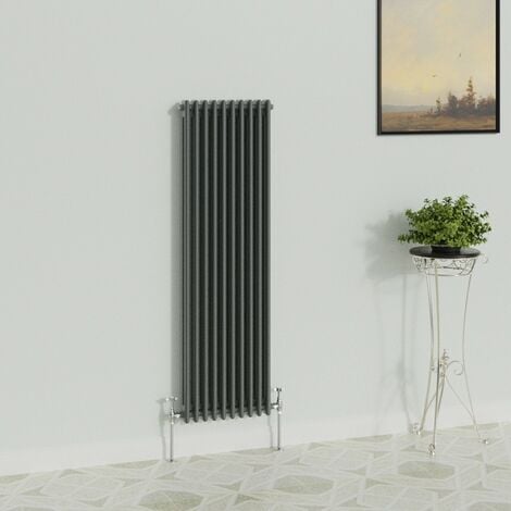 WarmeHaus Traditional Radiator Anthracite 2 Column 1500x470mm