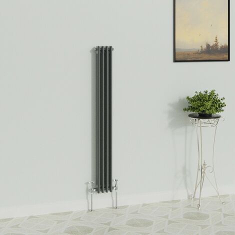 WarmeHaus Traditional Radiator Anthracite 2 Column 1500x200mm (1/5)