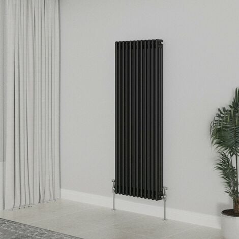 WarmeHaus Traditional Radiator Black Vertical Triple Column Cast Iron ...