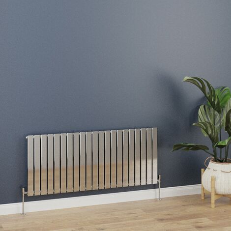 WarmeHaus Horizontal 600x1428mm Flat Panel Radiator Chrome Single (1/5)