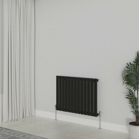 WarmeHaus Horizontal 600x884mm Flat Panel Radiator Black Single