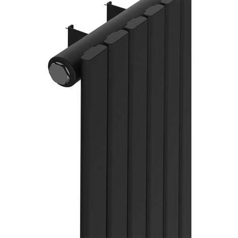 WarmeHaus Horizontal 600x884mm Flat Panel Radiator Black Single