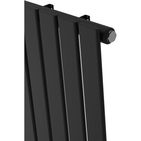 WarmeHaus Horizontal 600x884mm Flat Panel Radiator Black Single