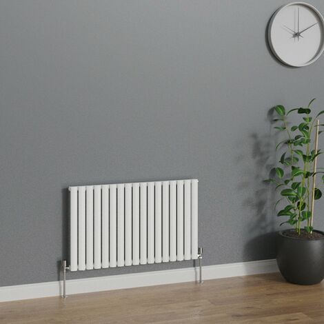 WarmeHaus Horizontal Oval Single Panel White Radiator 600x1003mm (1/5)