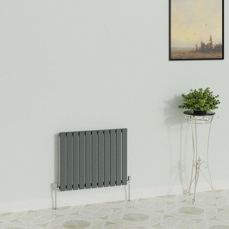 WarmeHaus Horizontal 600x748mm Flat Radiator Anthracite Single (1/5)