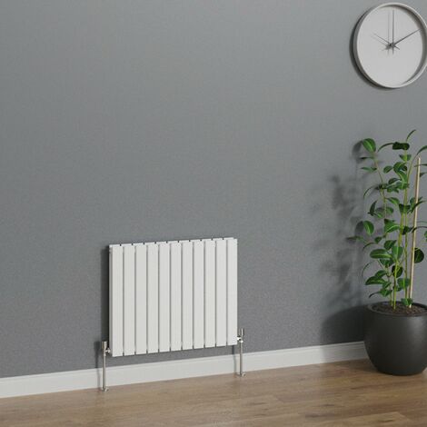 WarmeHaus Horizontal 600x748mm Flat Panel Radiator White Double (1/5)
