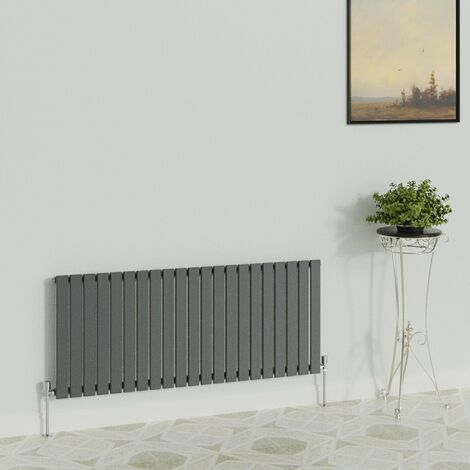 WarmeHaus Horizontal 600x1428mm Flat Radiator Anthracite Single (1/5)