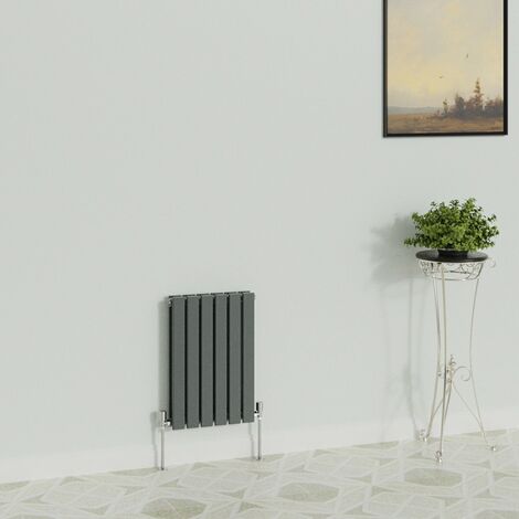WarmeHaus Horizontal 600x408mm Flat Radiator Anthracite Double (1/5)