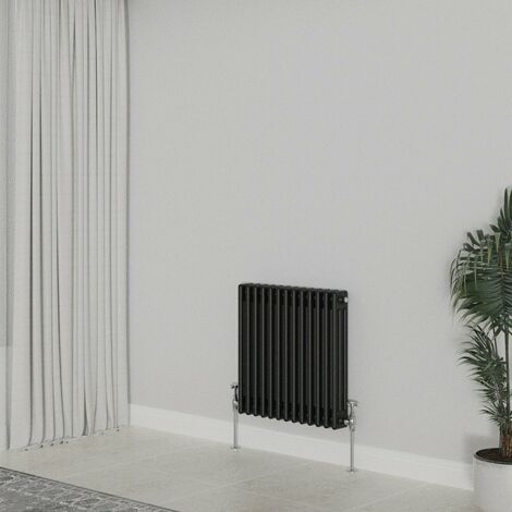 WarmeHaus Traditional Radiator Black Triple Column 600x607mm (1/5)