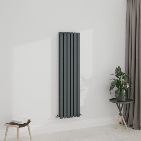 WarmeHaus Anthracite 1600x410mm Radiator Double Grey Flat