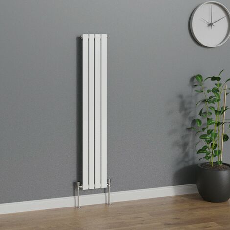 WarmeHaus Vertical 1600x272mm Flat Panel Radiator White Single