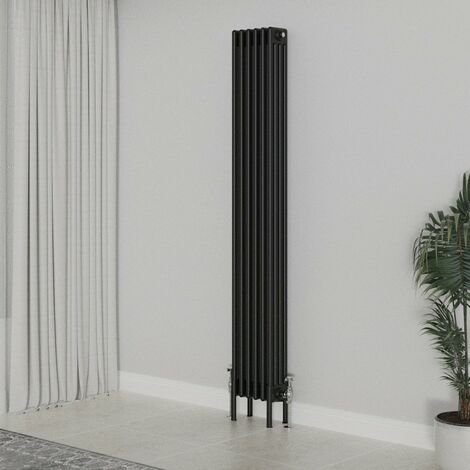 WarmeHaus Traditional Radiator 1800x290mm Black Vertical 4 Column (1/5)