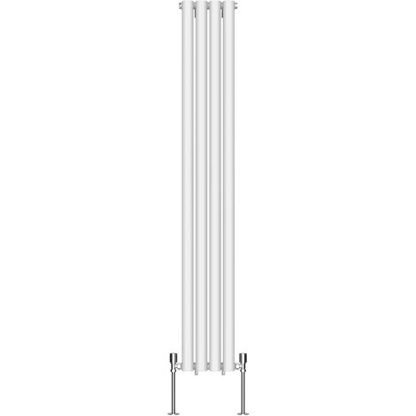 WarmeHaus Vertical Oval Single Panel White Radiator 1600x236mm