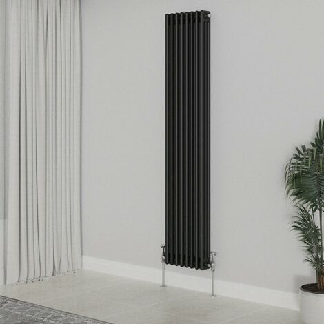 WarmeHaus Traditional Radiator Black Triple Column 1800x382mm (1/5)