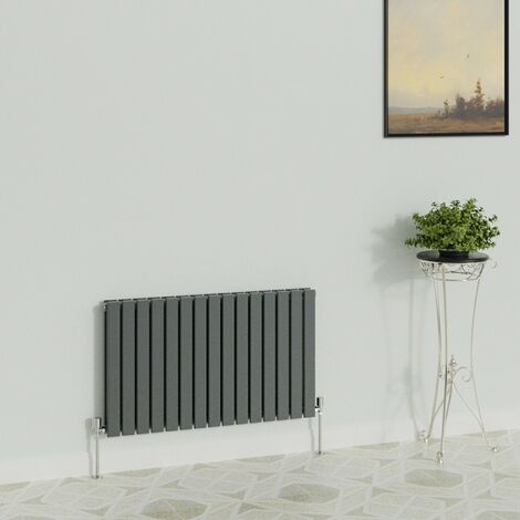 WarmeHaus Horizontal 600x1020mm Flat Radiator Anthracite Double (1/5)