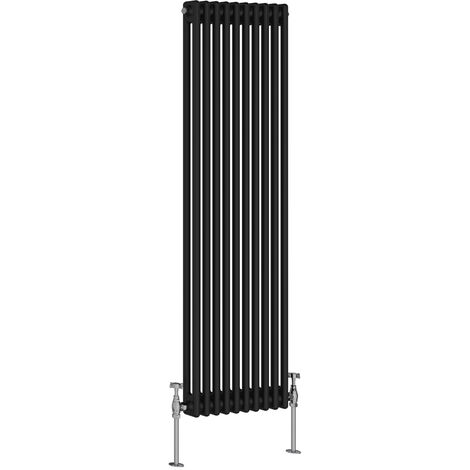 WarmeHaus Traditional Radiator Black Double Column 1500x470mm
