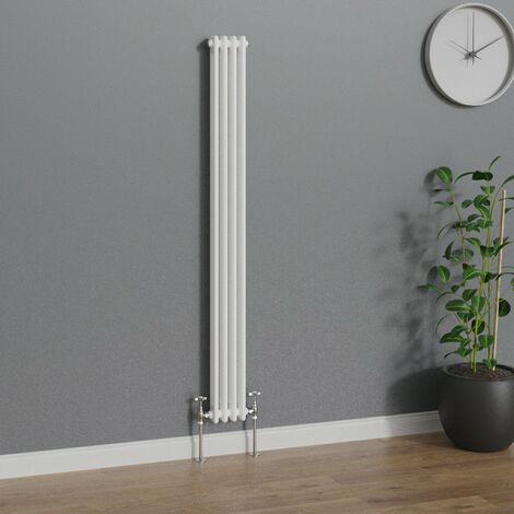 WarmeHaus Traditional Radiator White Double Column 1800x200mm