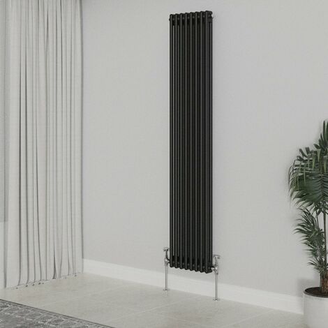 WarmeHaus Traditional Radiator Black Double Column 1800x380mm (1/5)