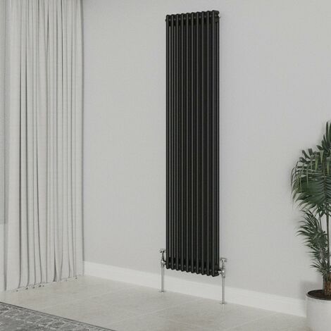 WarmeHaus Traditional Radiator Black Double Column 1800x470mm