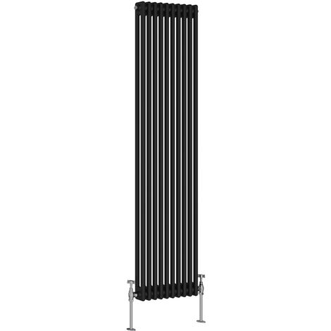 WarmeHaus Traditional Radiator Black Double Column 1800x470mm