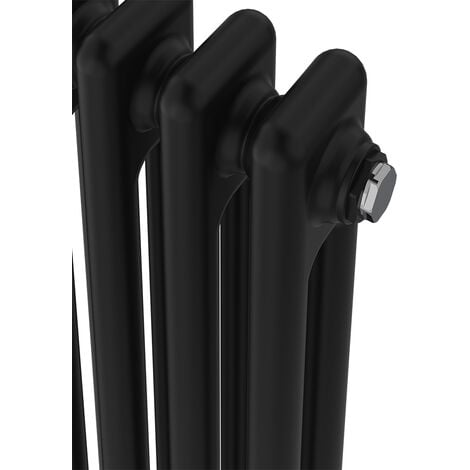 WarmeHaus Traditional Radiator Black Double Column 1800x470mm