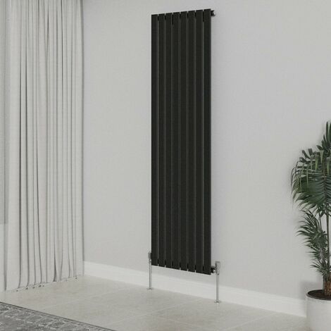 WarmeHaus Vertical 1800x544mm Flat Panel Radiator Black Single (1/5)