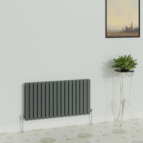 WarmeHaus Horizontal 600x1156mm Flat Radiator Anthracite Double (1/5)