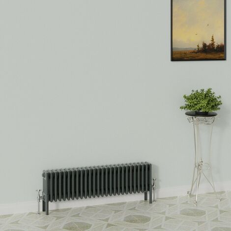 WarmeHaus Traditional Radiator 300x1190mm Anthracite 4 Column (1/5)