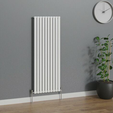 WarmeHaus Vertical Oval Single Panel White Radiator 1600x590mm