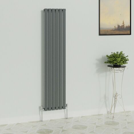 WarmeHaus Vertical 1800x408mm Flat Radiator Anthracite Single (1/5)