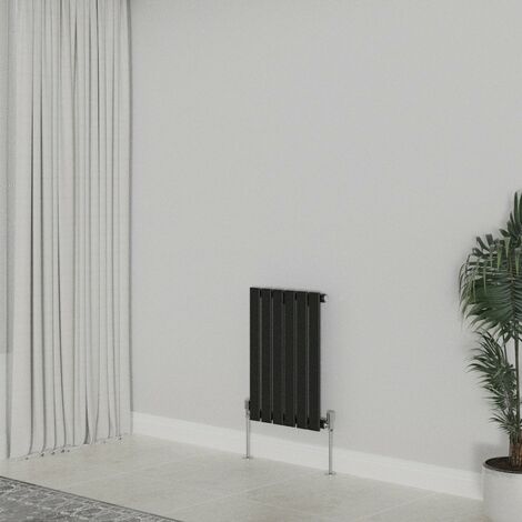 WarmeHaus Horizontal 600x408mm Flat Panel Radiator Black Single (1/5)